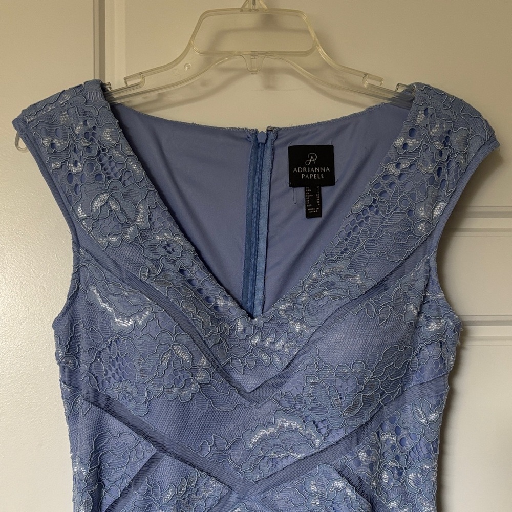 Adrianna Papell Light Blue Lace Maxi Dress - Picture 3 of 9